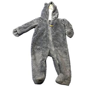 Carter one piece with hood and feet 9 months zipper 100 % polyester blue mittens